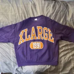 【ほぼ未使用】XLARGE トレーナー パープル Lサイズ