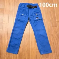 美品★ミキハウス★ダブルB★ブルー★ポケット付きロングパンツ 100cmのサムネイル
