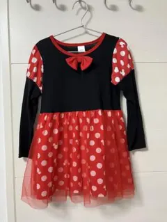 ミニーマウス風ドット柄ワンピース　120