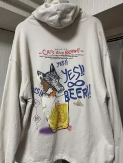 go slow caravan ゴースローキャラバン　猫と麦酒パーカー