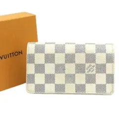 美品 ルイヴィトン 二つ折り財布 ダミエ アズール トレゾール N61744