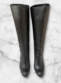 【美品】Sergio Rossi セルジオロッシ 本革 ロングブーツ ブラック