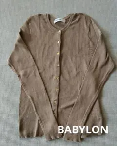 BABYLONE ベージュ リブ編みカーディガンのサムネイル