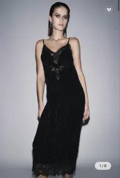 ZARA ベルベット マキシリボン ワンピース - メルカリ