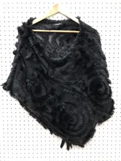 エレガント ダークコケット ウィッシュコア 古着 ニット×ファーケープ ショール