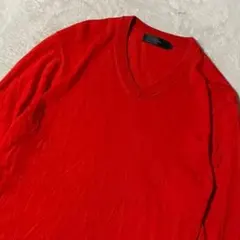 アルチザン【ARTISAN】カシミヤ100%Vネックニット L オレンジ 美品★のサムネイル