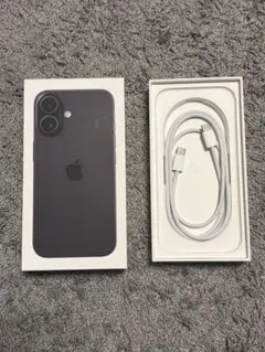 Apple iPhone 16 ブラック 空箱　充電ケーブル付き