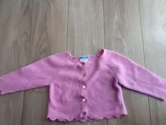 ピンク スカラップヘム カーディガン　ジャカディ