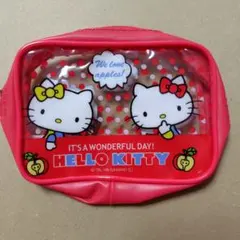 Hello Kitty クリアポーチ レッド