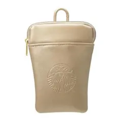 スターバックス　ホリデー2025スターバックスミニポーチ　シャンパンゴールド