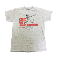 プリントTシャツ　ベースボール　GILDAN グレー　古着8Sb