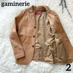 美品✴︎ギャミヌリィ リアルレザー 茶 テーラードジャケット 牛革 レディース M
