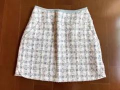 リランドチュール　チェック　ツイードスカート