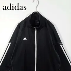 adidas アディダス ジップアップジャージ 黒 L 古着のサムネイル