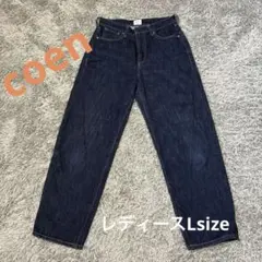 coen USAコットン　デニムワイドパンツ　レディースL