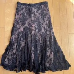 ジョボヴィッチホーク　ブラックレースフレアロングスカート