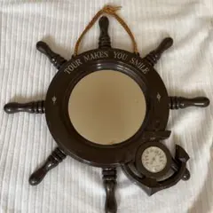 昭和レトロ　壁掛け鏡　壁掛け温度計