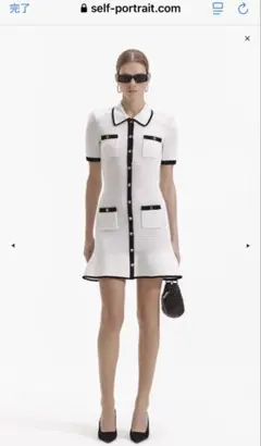Self-Portrait ホワイトクロシェカラーミニドレス XS 新品