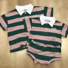 Little Weekend ポロシャツ ストライプ　　100 70 兄弟リンク