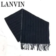 LANVIN カシミヤ100% 大判 ショール ストール フリンジ ランバン 黒