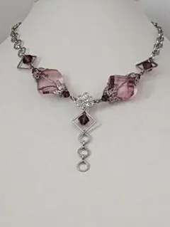 一点物【パープルオリジナル】ネックレスハンドメイド
