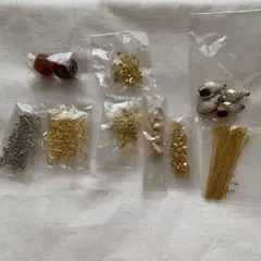 大量　ハンドメイド　アクセサリー　金属パーツ　貝殻パーツ　丸ピン　ピアス