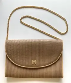 HANAEMORI ショルダーバッグ クラッチバッグ ベージュ 内側はがれのサムネイル