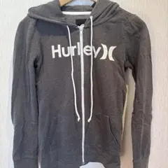 Hurley フロントジップ パーカー S グレー