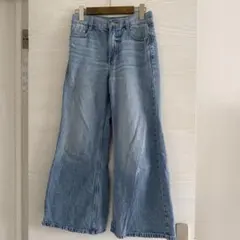 GU ライトブルー ワイドレッグデニム Mサイズ(150cm)