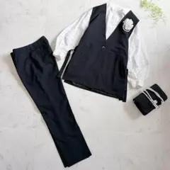 【GLOBAL WORK ✨他】ジレ・シャツ・パンツ3点セット　ママスーツ