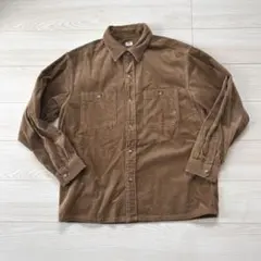UNIQLO ユニクロ　コーデュロイワークシャツ　サイズL ブラウン