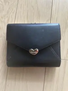 ★Paul Smith 二つ折り財布レザーブラック ハート金具付き