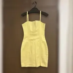 ワンピース 黄色 タイト キャミ