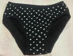 ハート模様 コットンショーツ 黒