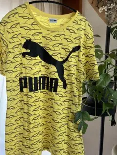 PUMA イエロー ロゴ入りシャツ Sサイズ