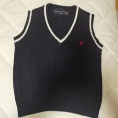 子ども用　 ネイビー Vネック ベスト 120