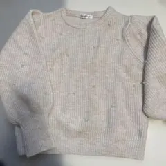 ANNA LUNA パール装飾アイボリーセーター M