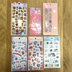 立体シール まとめ売り おはじき タイル 他6枚セット