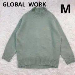 グローバルワーク ニット ハイネック　グリーンMサイズ