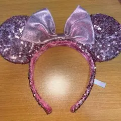 ディズニーカチューシャ　スパンコールピンク