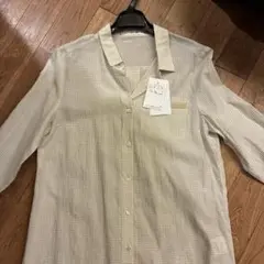 PINORE ベージュ系チェック柄長袖シャツ