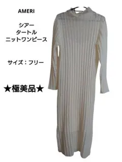 極美品 AMERI シアータートルニットワンピース