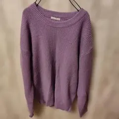 gu パープル　ニット