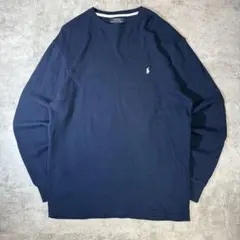 USA古着　ポロラルフローレン　サーマル　ロンT ネイビーy2k swag 平成