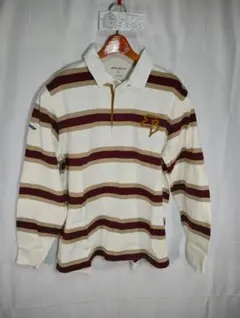 エディーバウアー ポロシャツ ボーダー L 刺繍ロゴ 古着 アメカジ