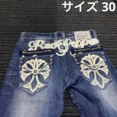 Red Pepper クロス刺繍 ダメージデニム　30