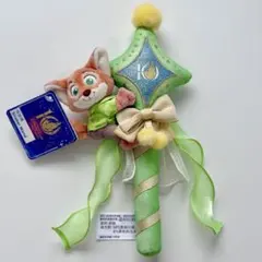 上海ディズニー　10周年　ニック　ぬいぐるみ　スティック　ステッキ　ズートピア
