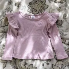 GAP リブフリル トップス　ピンク　長袖　18-24ヶ月　90cm