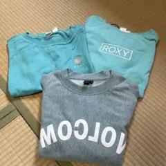 ROXY ボルコム　ライトブルー クルーネック トレーナー3枚