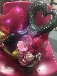 専用 ハートと造花のアレンジバルーン